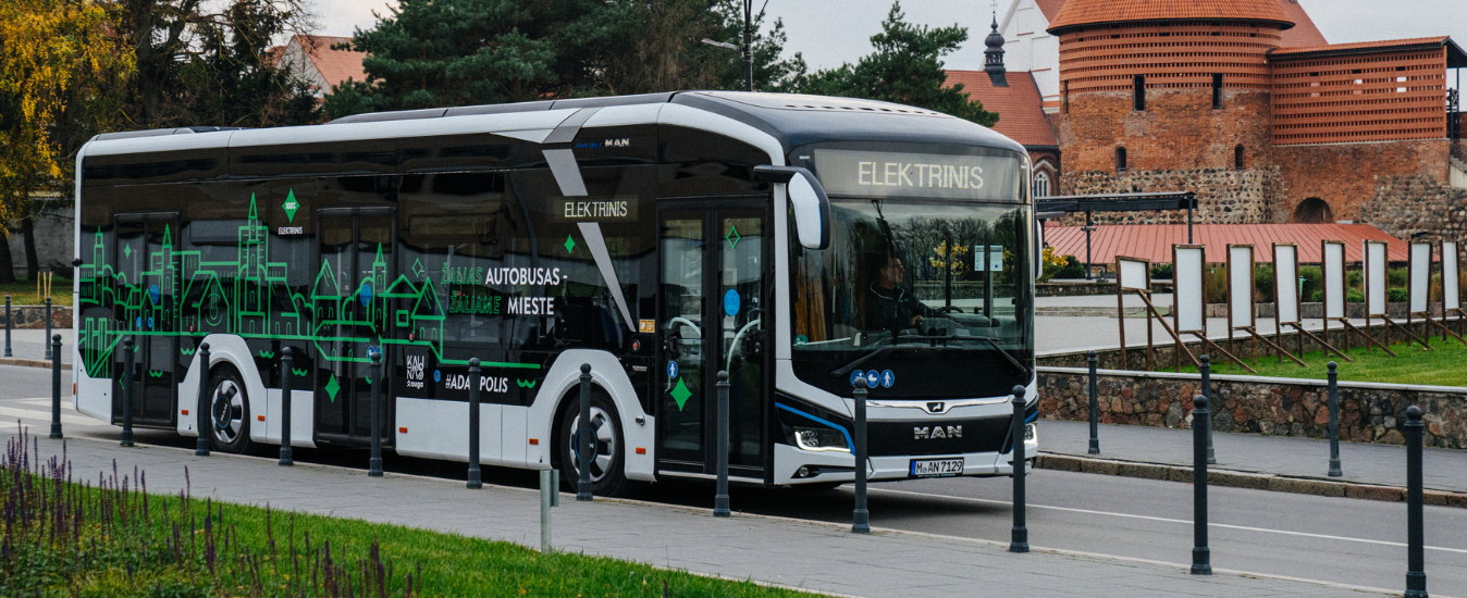 Электробус MAN, преодолевший 550 км после одной зарядки, представлен и в Литве